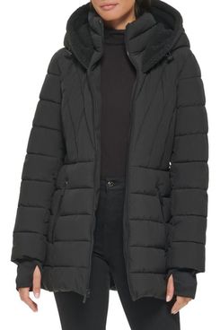Kenneth Cole Faux Fur Lined Hood Puffer Jacket