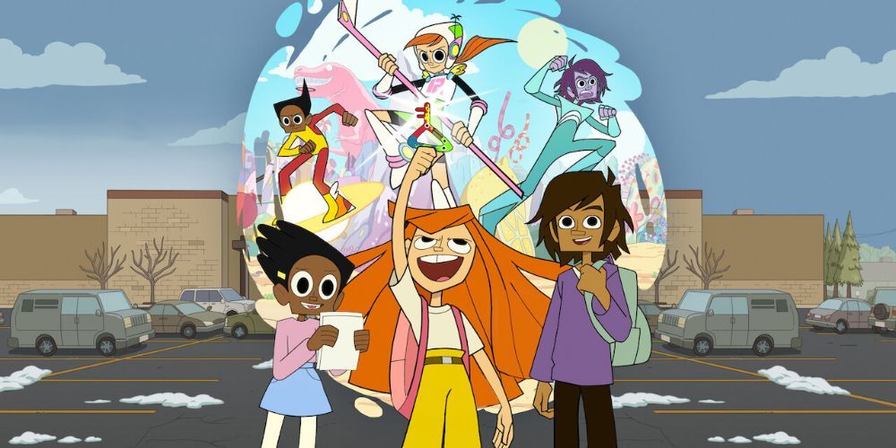 Reggie, Todd, and Esther standing in-front of their Endless selves in 12 Forever