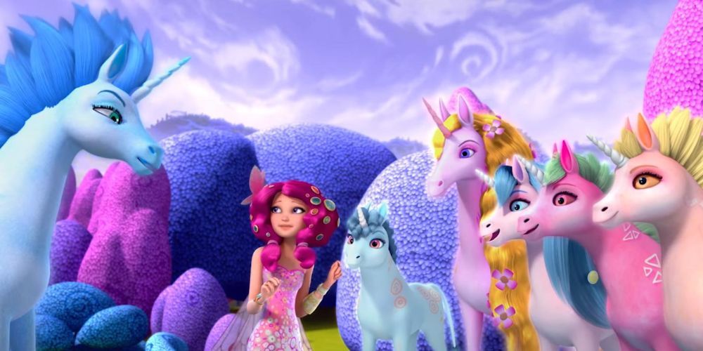 Mia with unicorns in Mia and Me