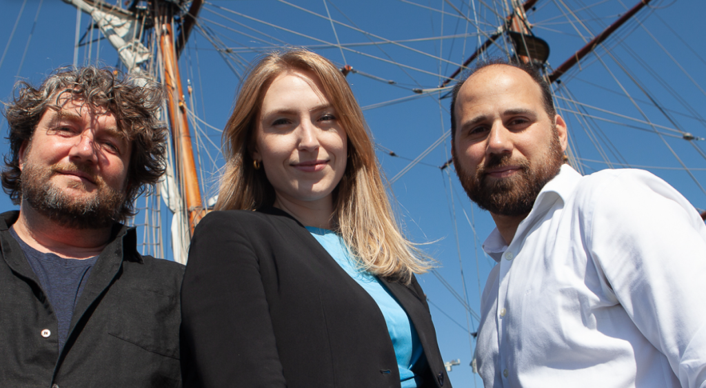 Ocean Oasis founders Kristine Bangstad Fredriksen, Thomas Berge Johannessen and Sebastián Feimblatt